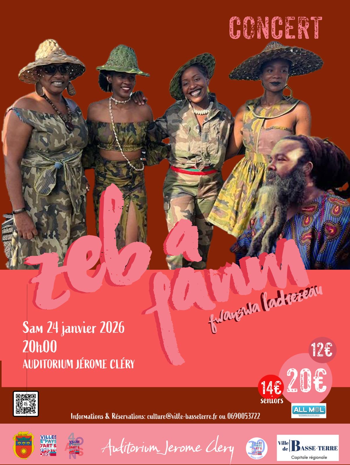ZÈB A FANM ! Samedi 24 janvier 2026 20h00 Auditorium Jérôme Cléry